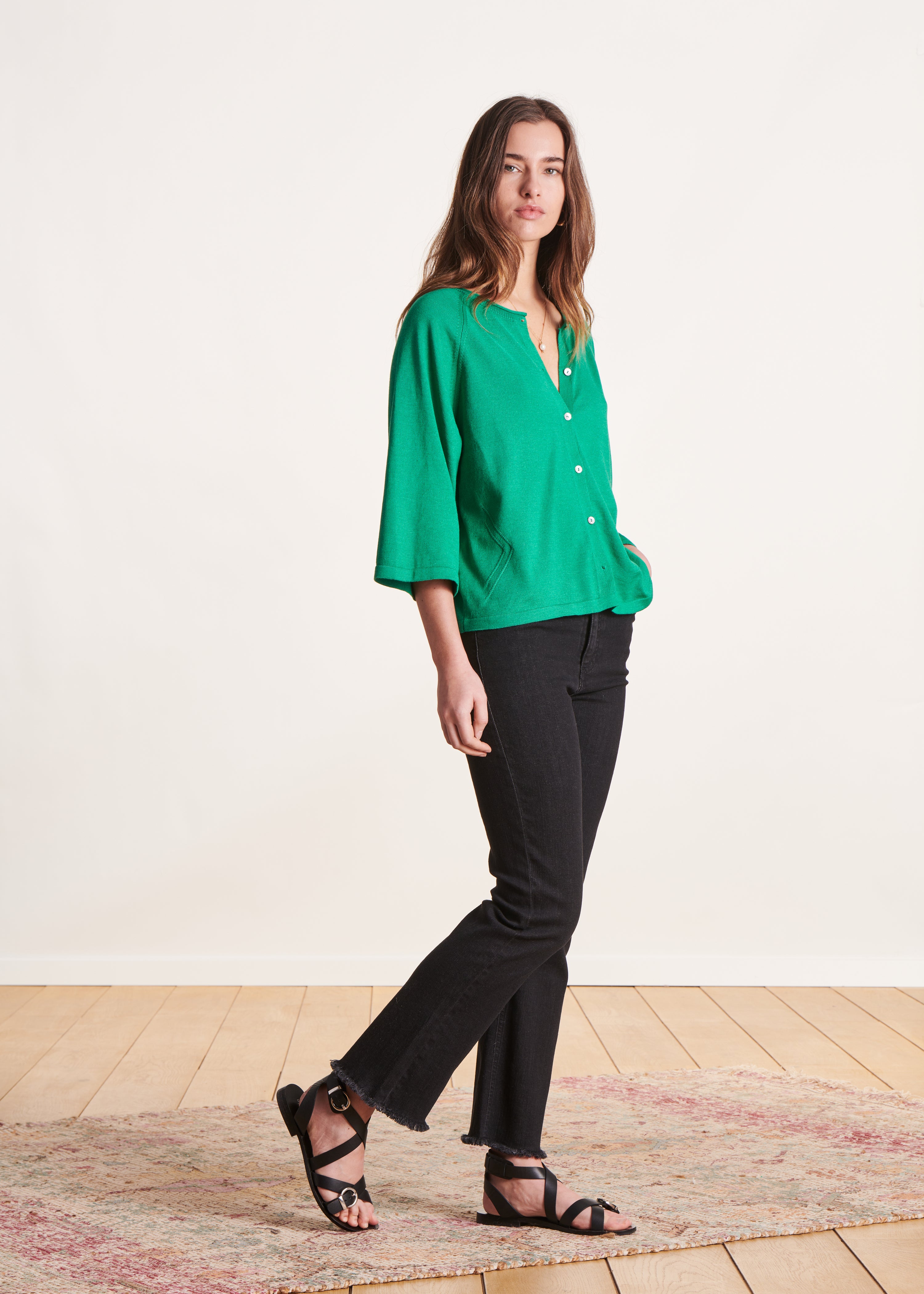 la-f-e-marabout-e-dubai-pullover-wasabi-gr-n-3-4-arm-bio image 2