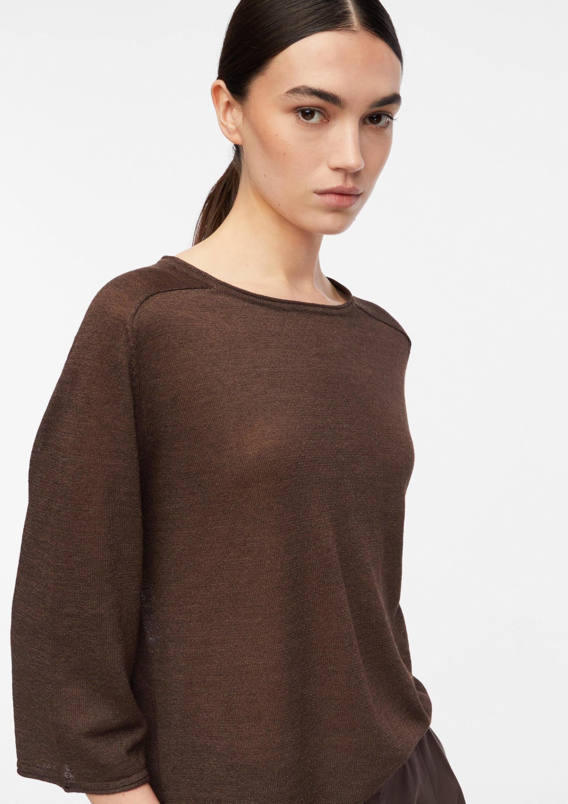 comma-knitwear-strickpullover-gr-38-dunkelbraun-3-4-arm image 4