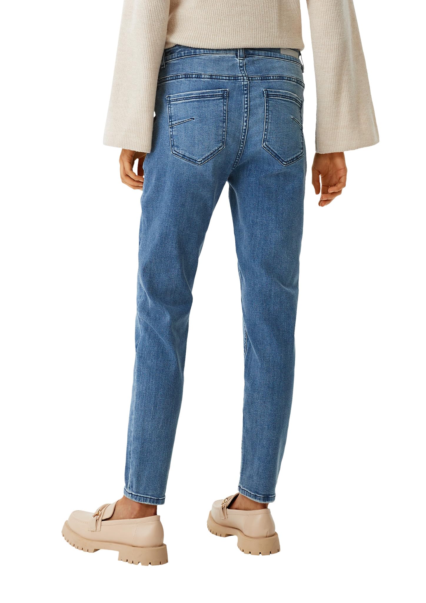 comma-regular-fit-slim-jeans-wascheffekt-blau image 2