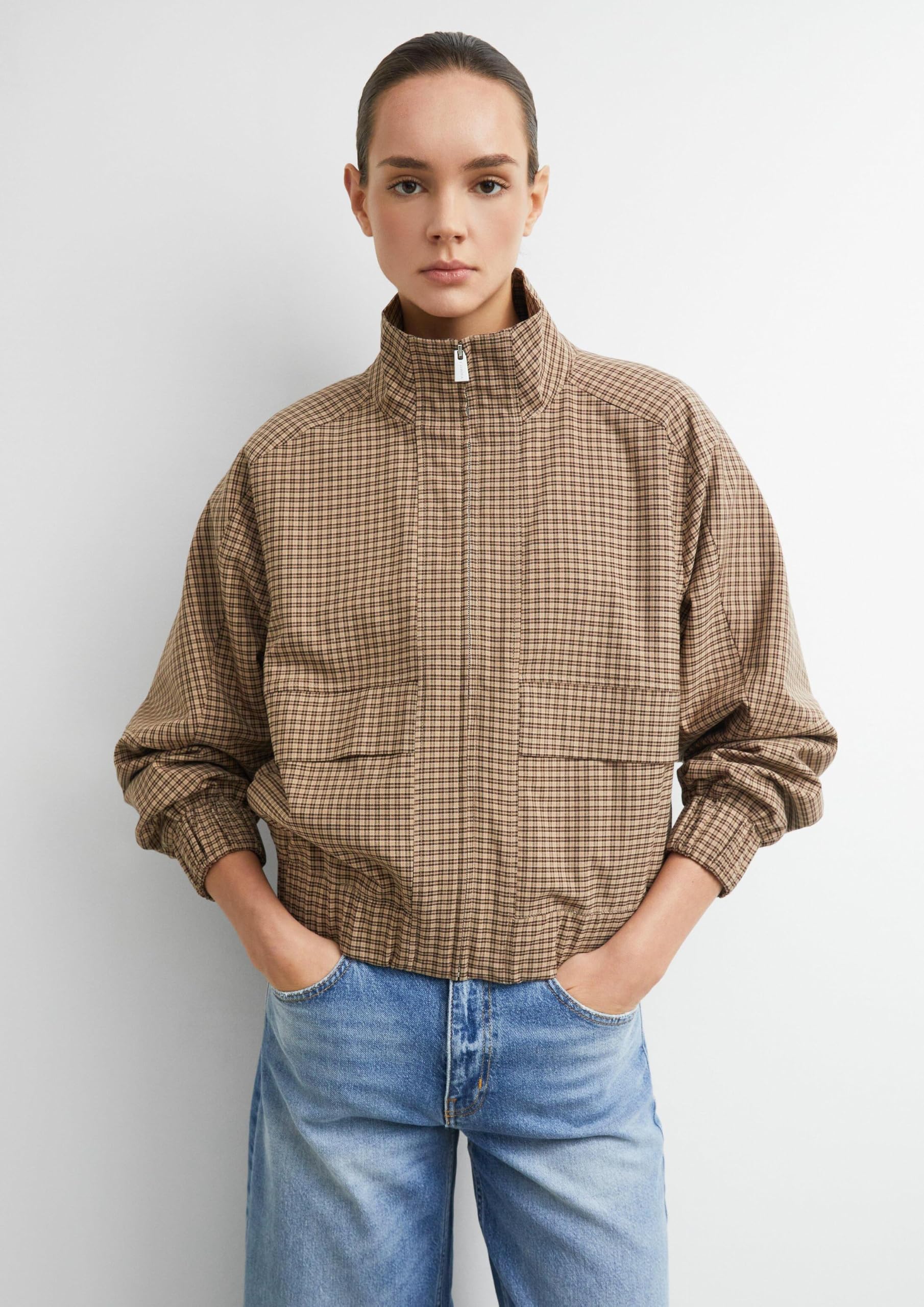 comma-blousonjacke-karo-stehkragen-jacke-gr-e-38 image 6
