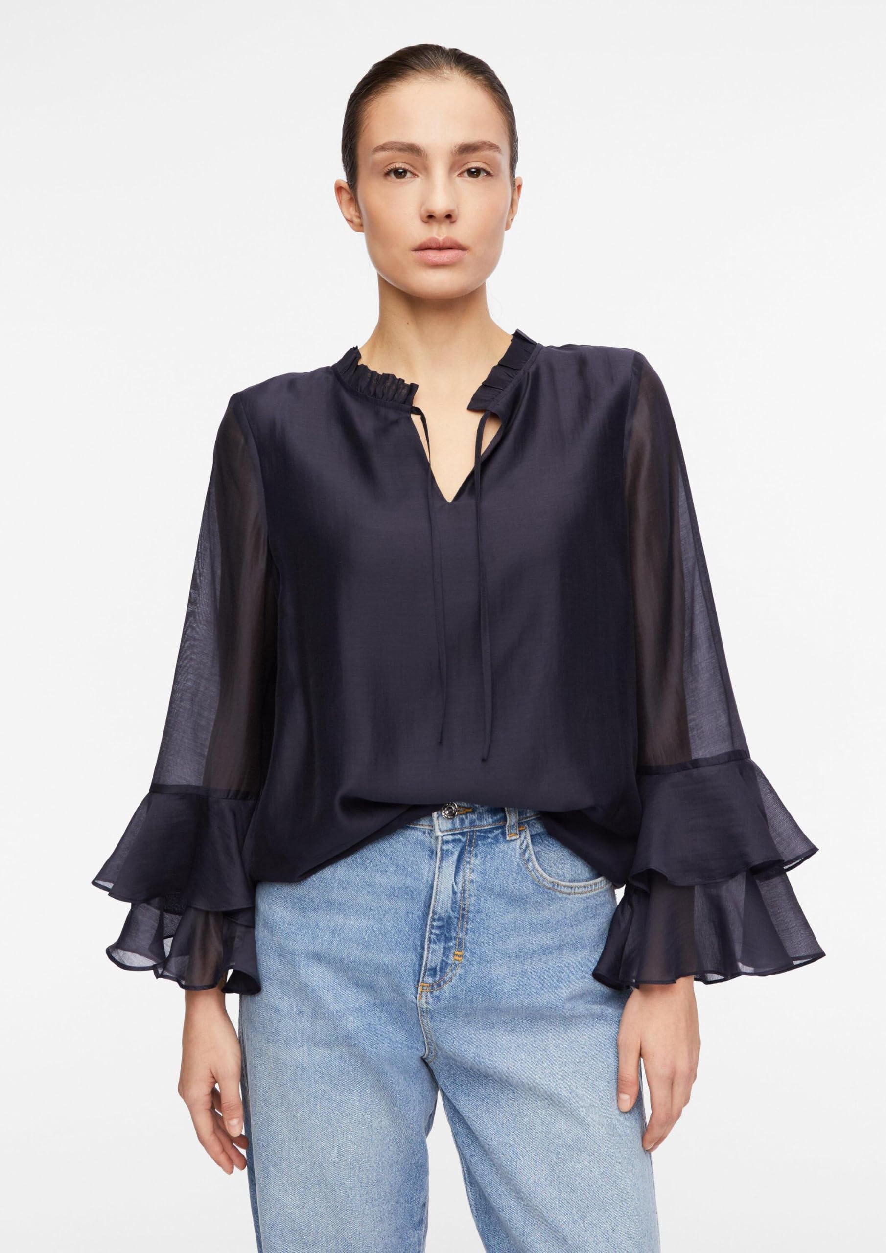 comma-blouses-lyocell-bluse-navy-gr-e-34-langarm image 7