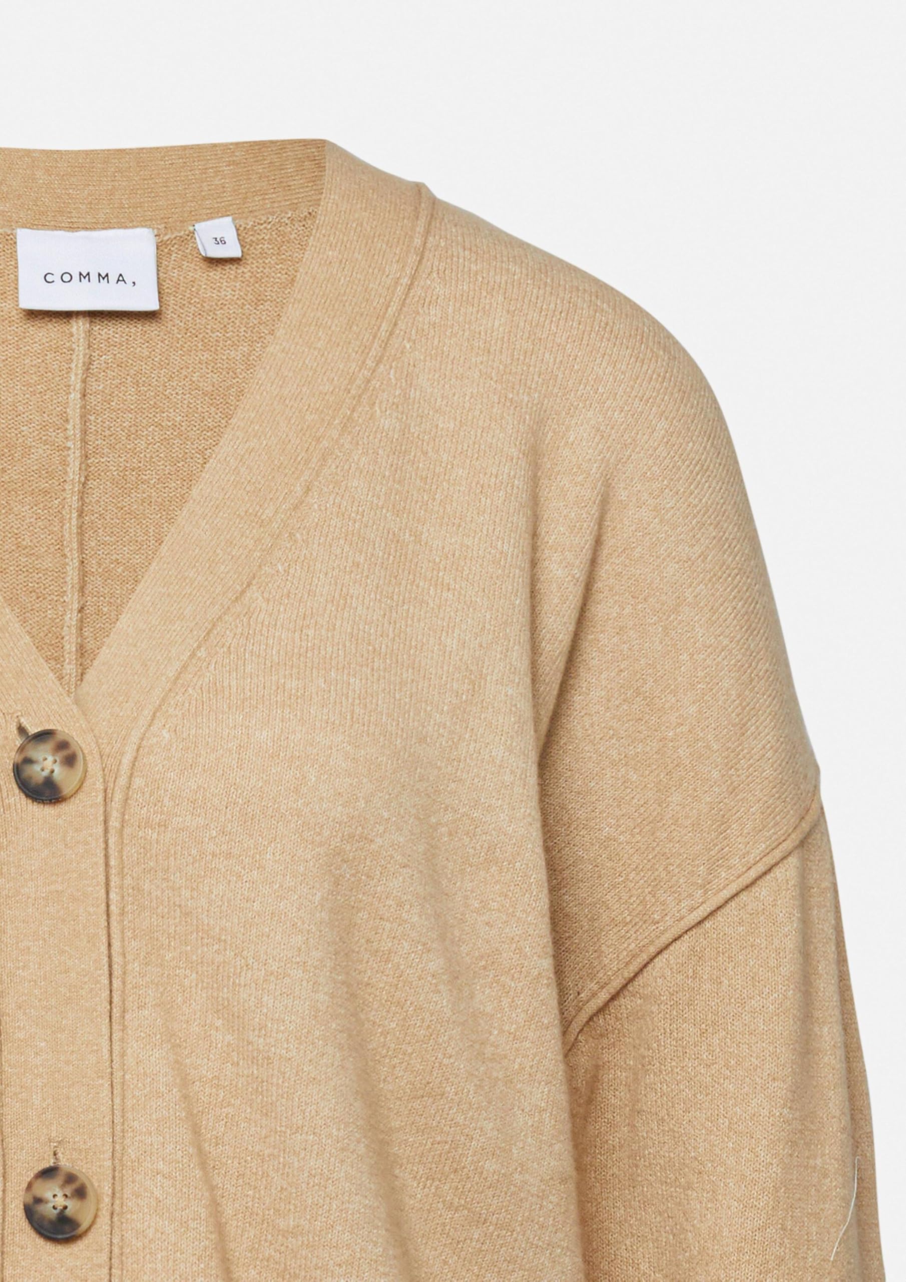comma-strickjacke-feinstrick-oversize-v-ausschnitt-pastellt-rkis image 5