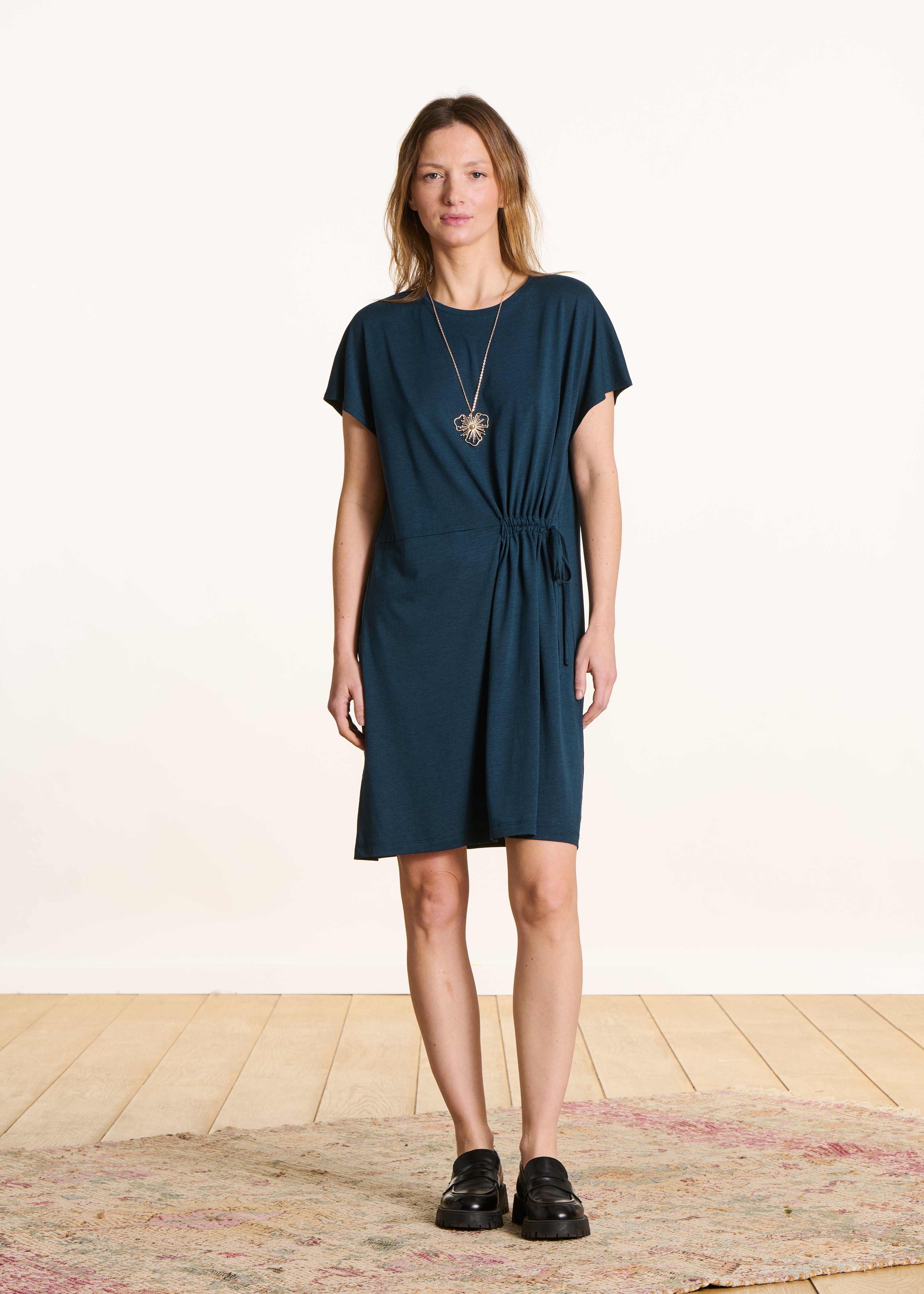 la-f-e-marabout-e-flerry-kleid-petrol-kurz-gr-e-m image 1