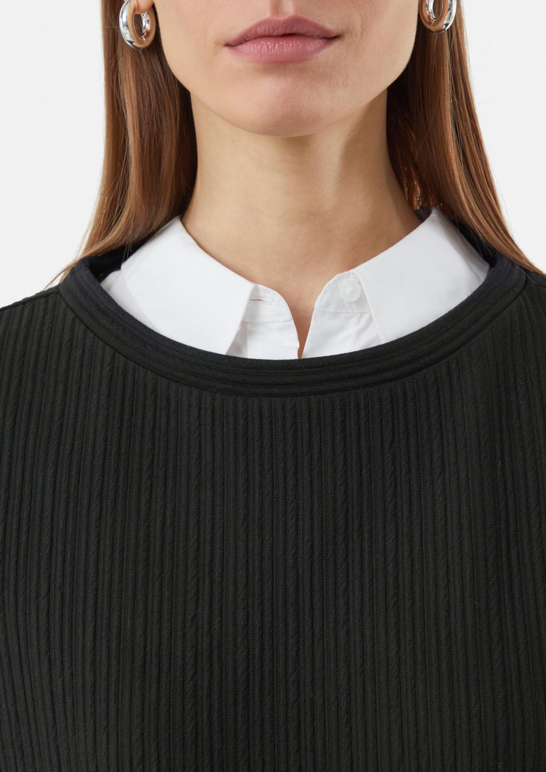 comma-strukturiertes-sweatshirt-pullover-gr-e-38-mit-b-ndchen image 4