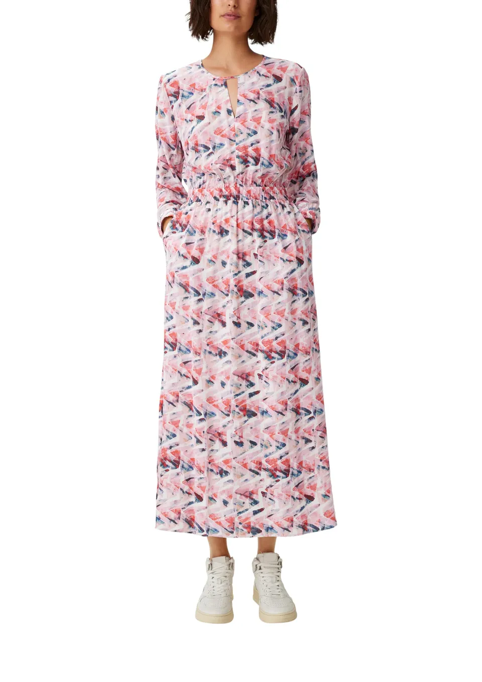 comma-maxi-kleid-damen-viskose-pfirsich-gr-38-langarm image 1