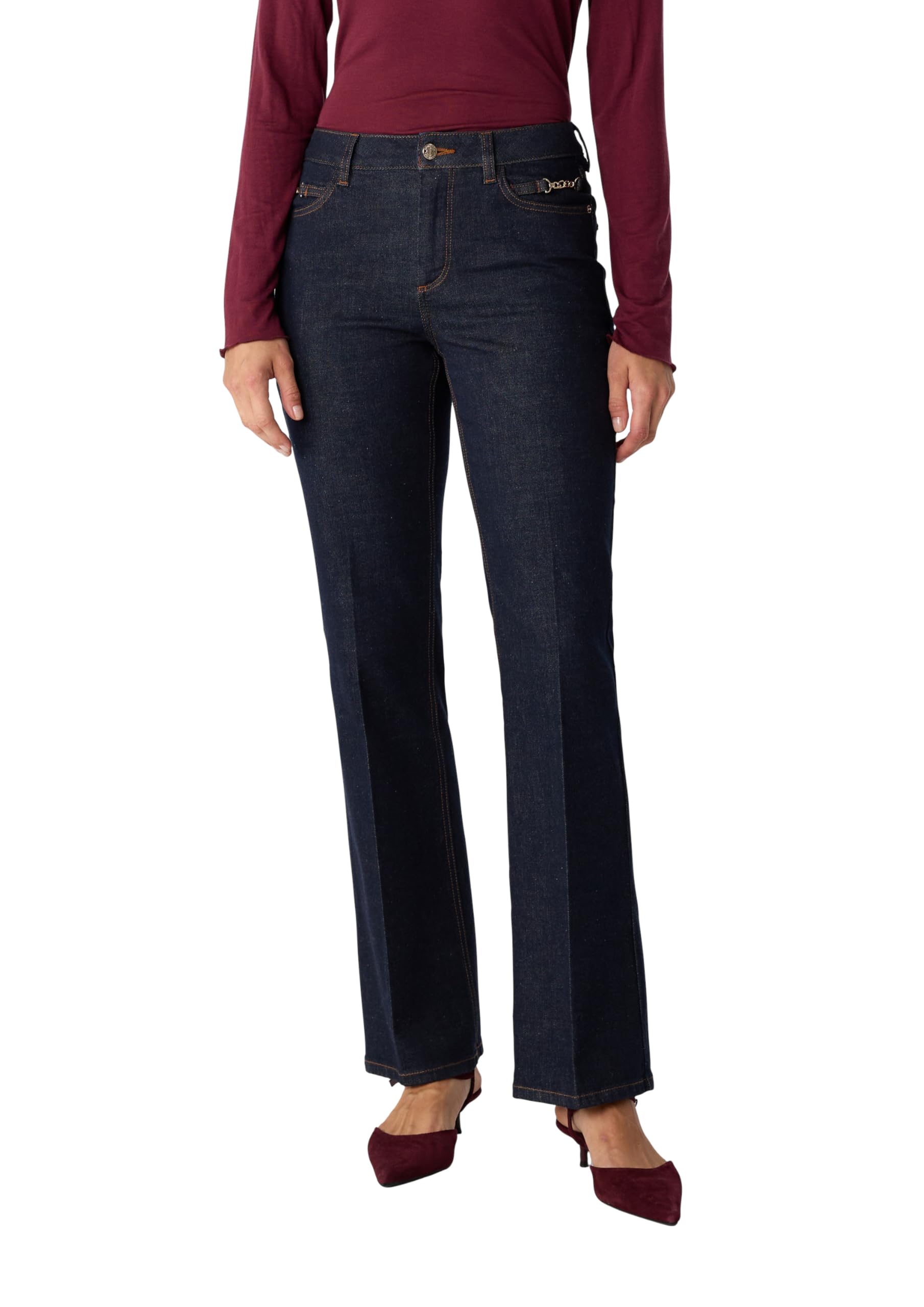 comma-flared-denim-jeans-gr-44-schlaghose-zier-detail image 1