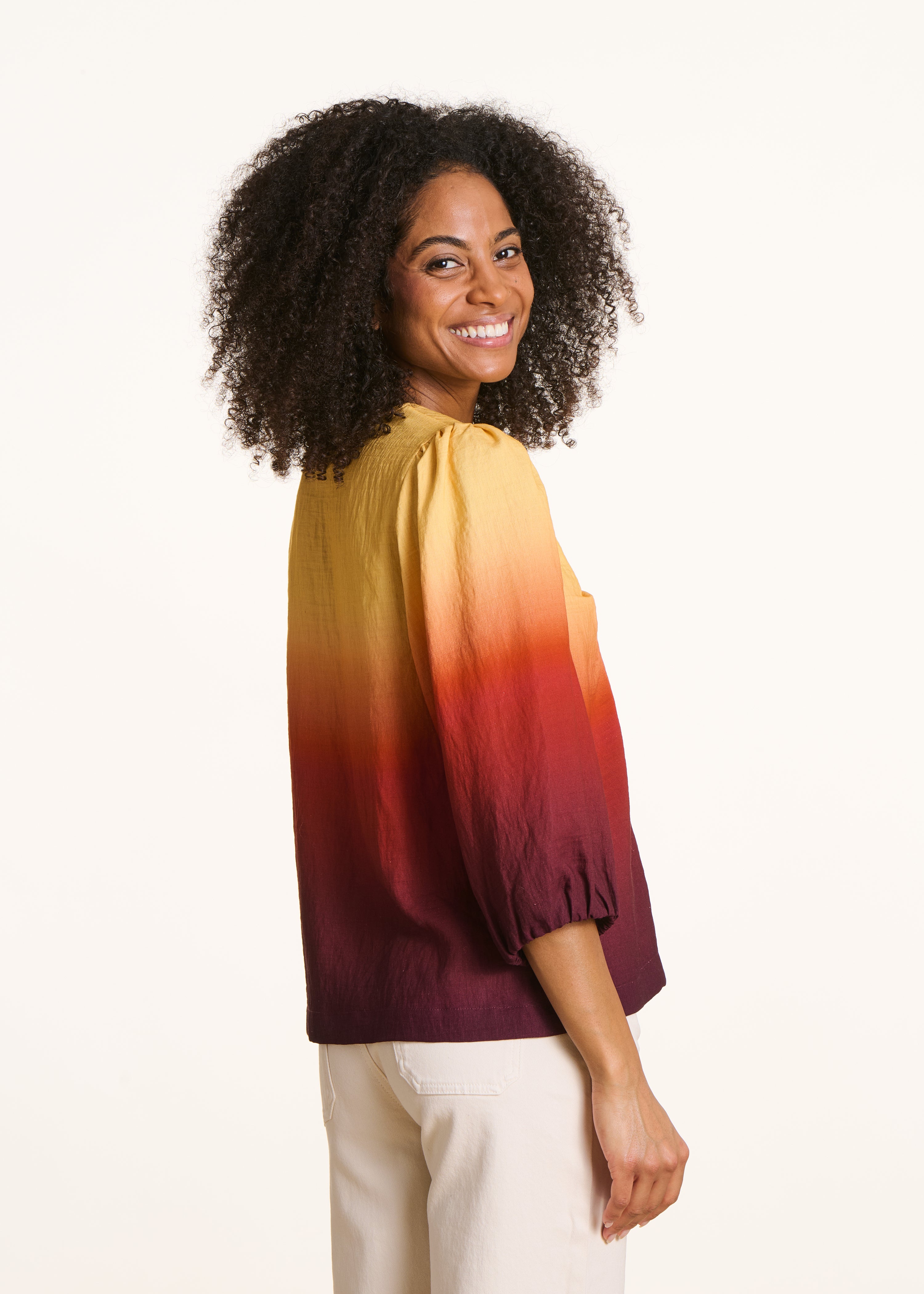 la-f-e-marabout-e-top-gelb-tie-dye-v-ausschnitt-lyocell image 3