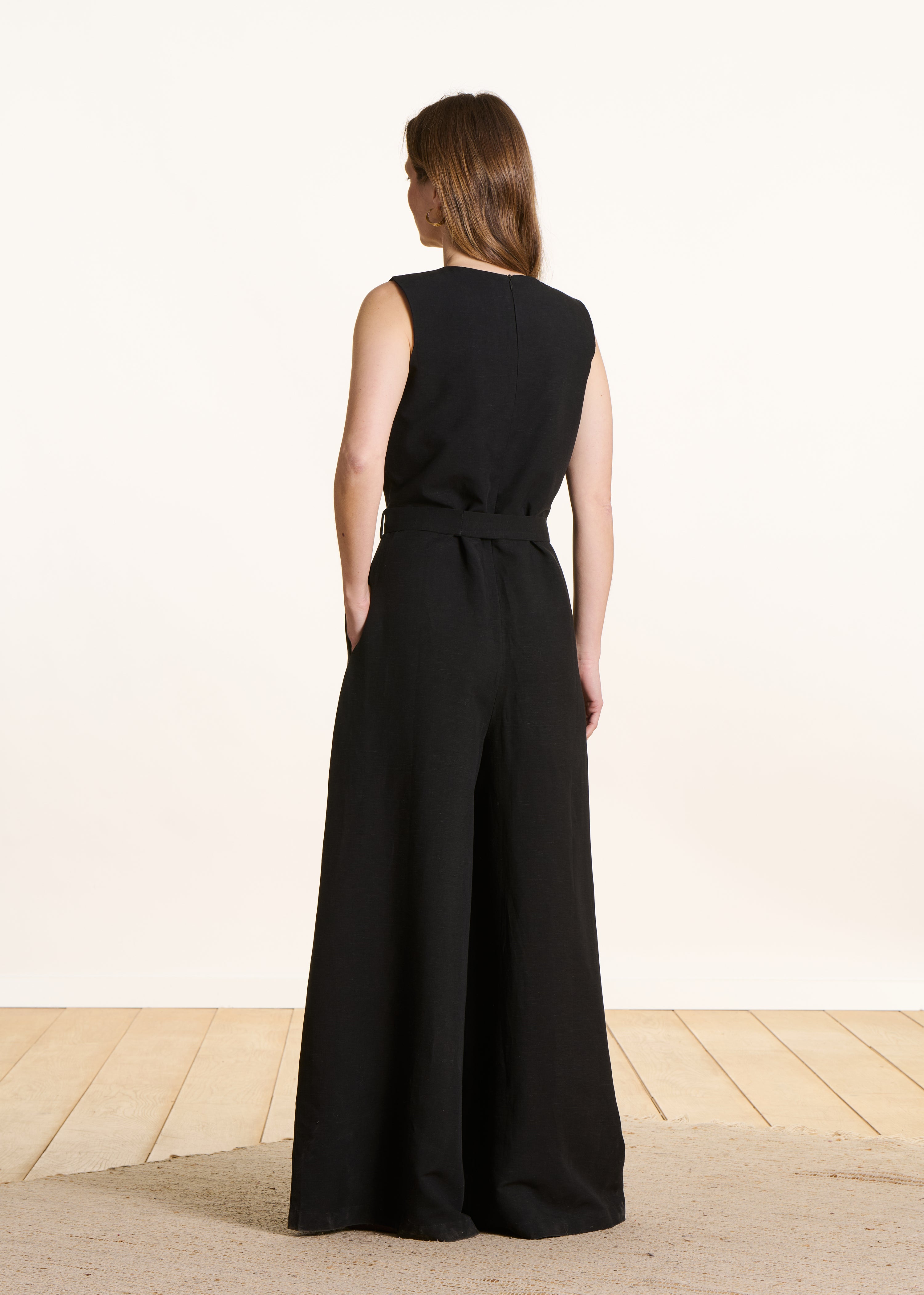 la-f-e-marabout-e-vlomee-jumpsuit-schwarz-leinen-viskose image 2