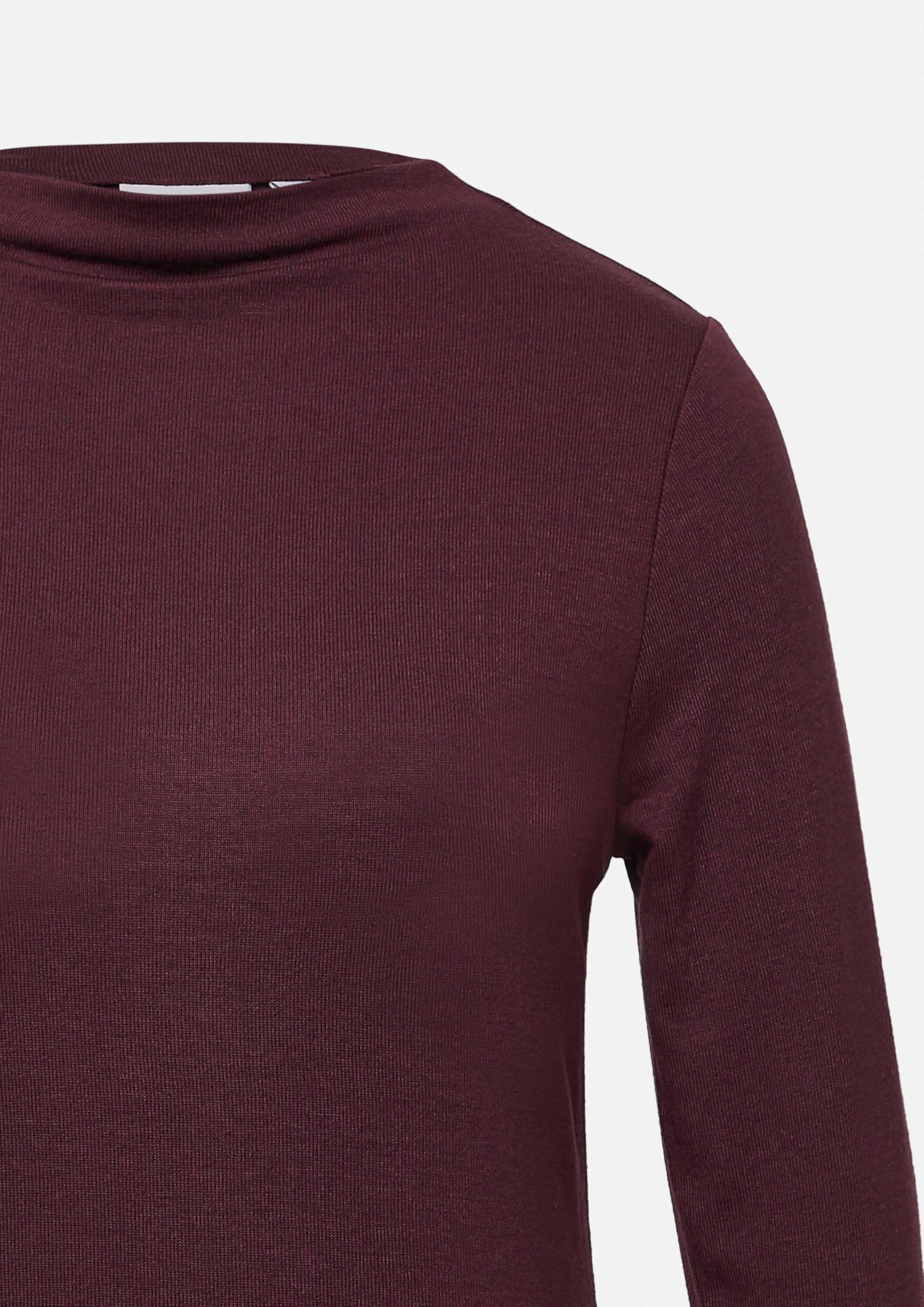 comma-langarmshirt-stehkragen-shirt-bordeaux-gr-44 image 5