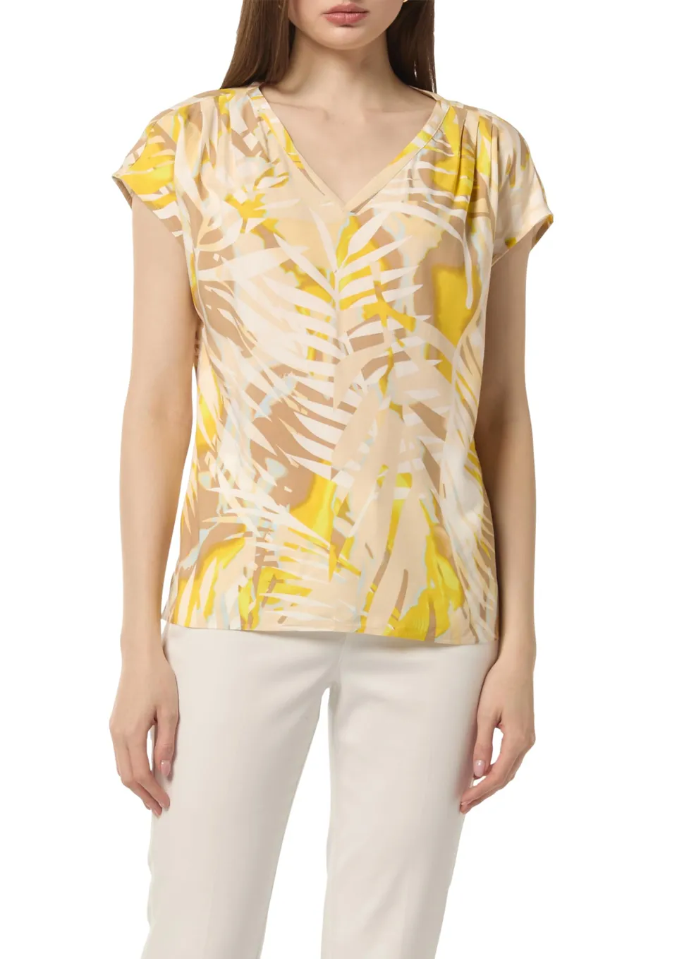 comma-blusenshirt-allover-print-gelb-bluse-gr-36 image 1