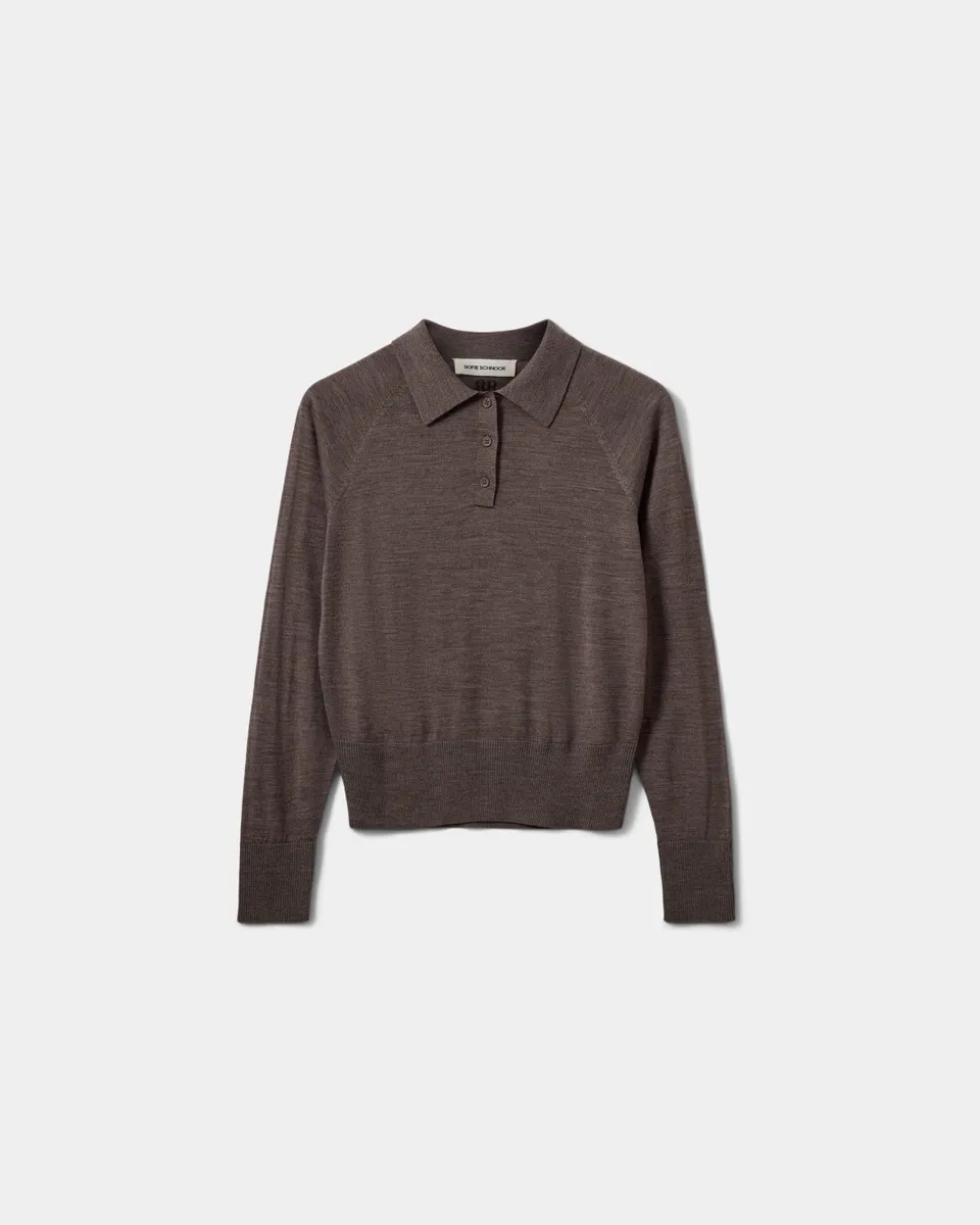 sofie-schnoor-women-selenesw-strick-polo-braun-melange-wolle image 1