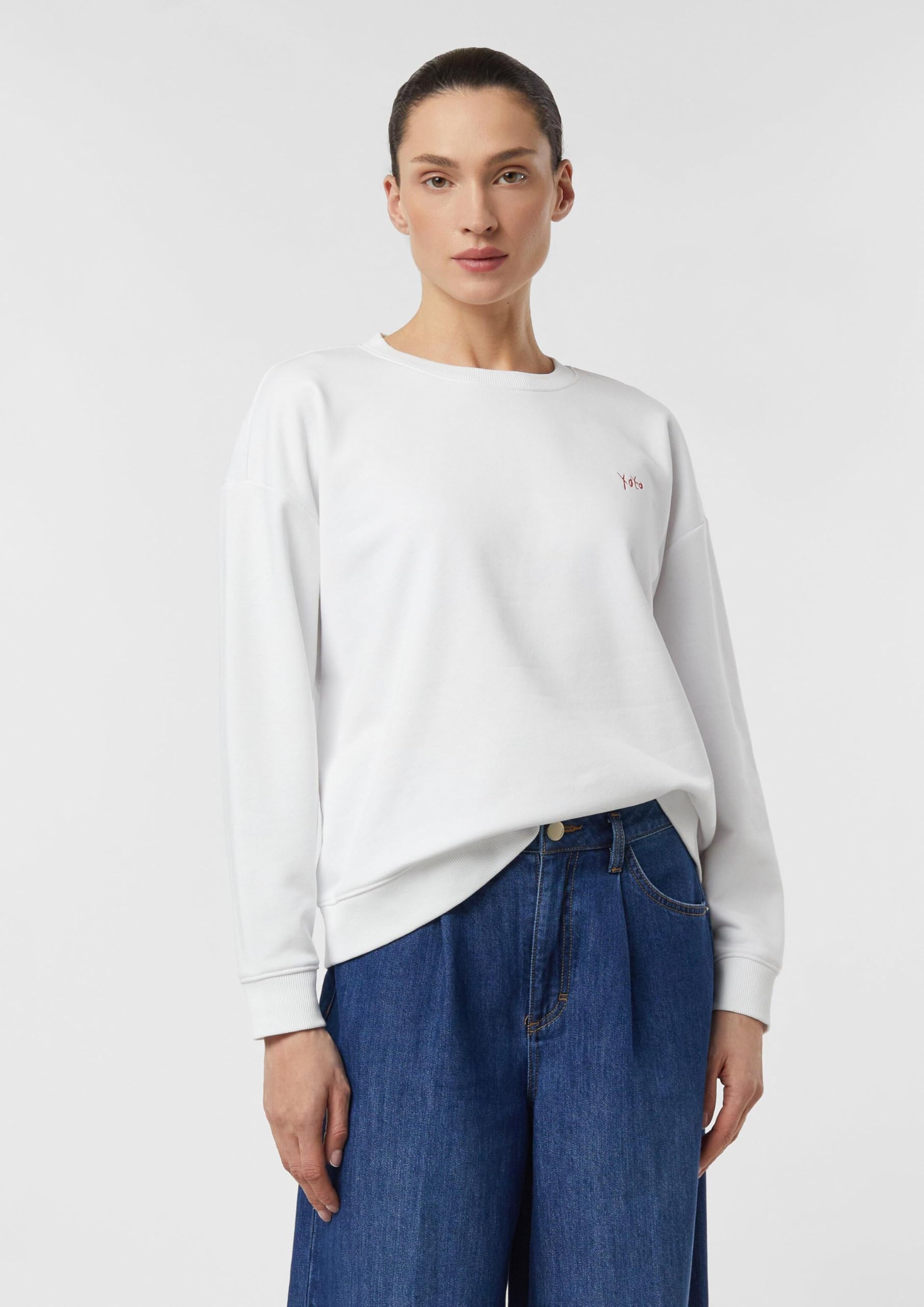 comma-sweatshirt-relaxed-fit-stickerei-rundhals-wei-gr-32-46 image 6
