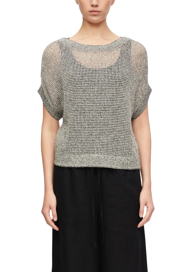 comma-knitwear-strickpullover-loose-fit-ajour-u-boot-ausschnitt image 1