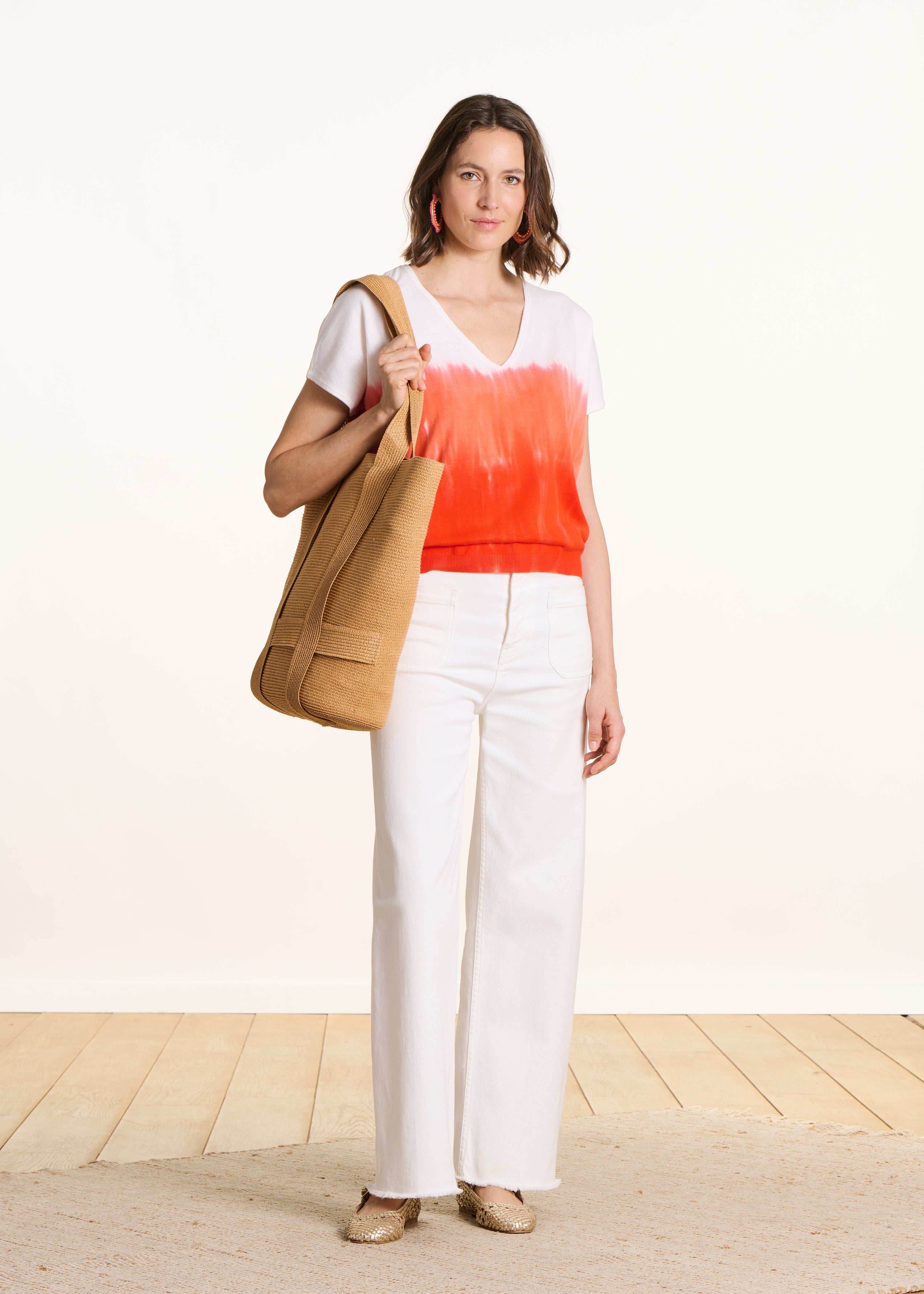la-f-e-marabout-e-fataja-pullover-orange-tie-dye-bio image 2