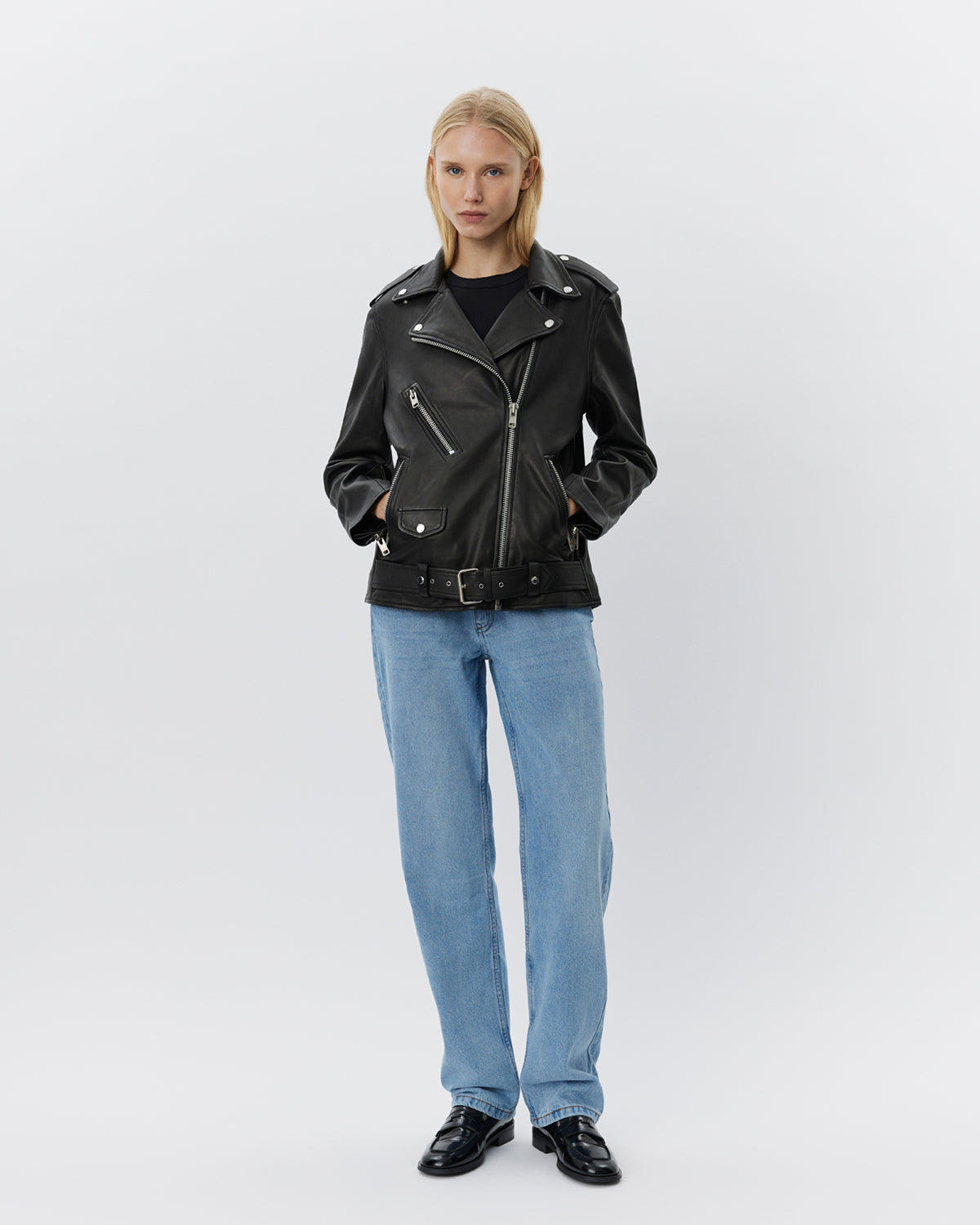 sofie-schnoor-lemosw-lederjacke-schwarz-34-lammleder image 2