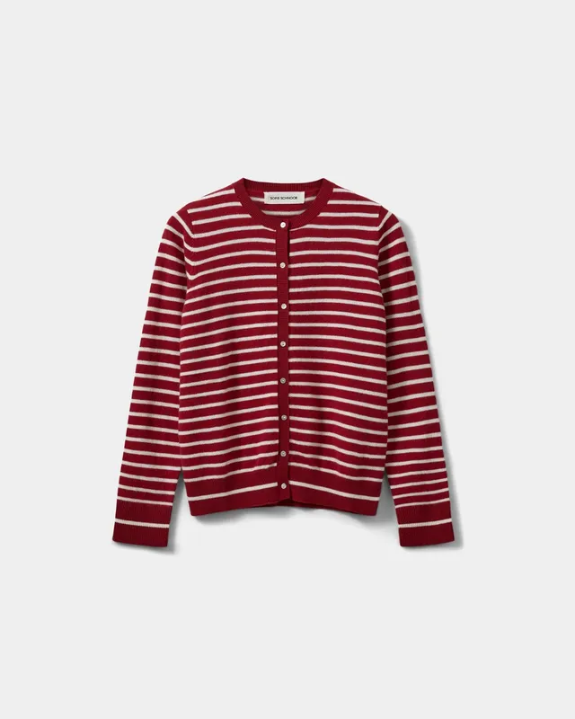 sofie-schnoor-cissesw-cardigan-rot-gestreift-merinowolle image 1
