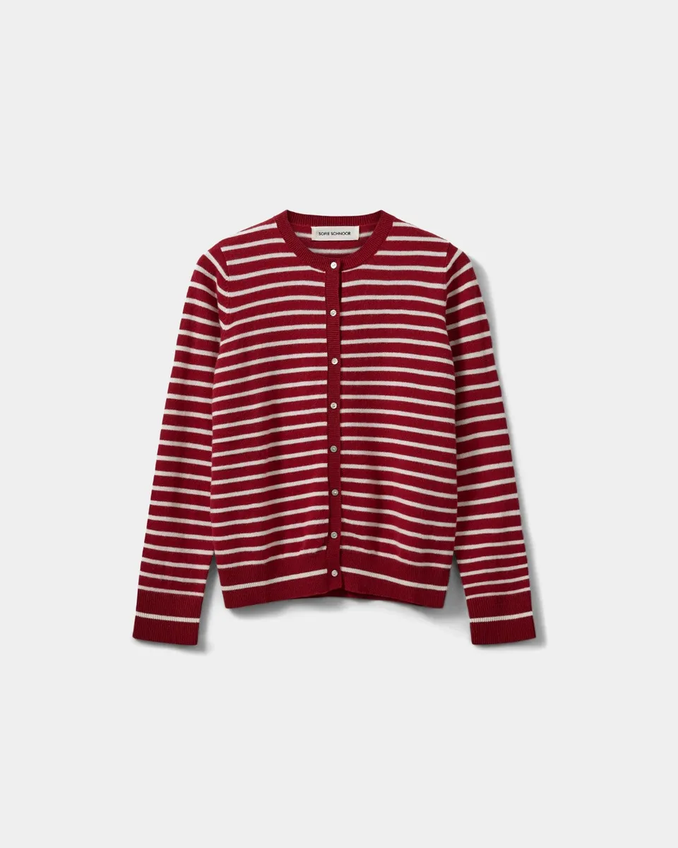 sofie-schnoor-cissesw-cardigan-rot-gestreift-merinowolle image 1