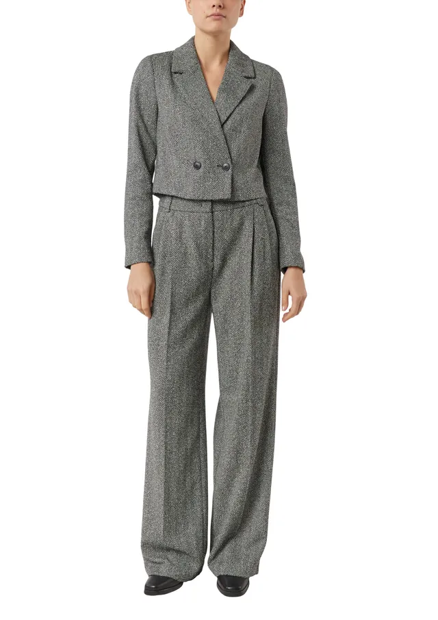 comma-blazers-verk-rzter-herringbone-blazer-jacke image 1