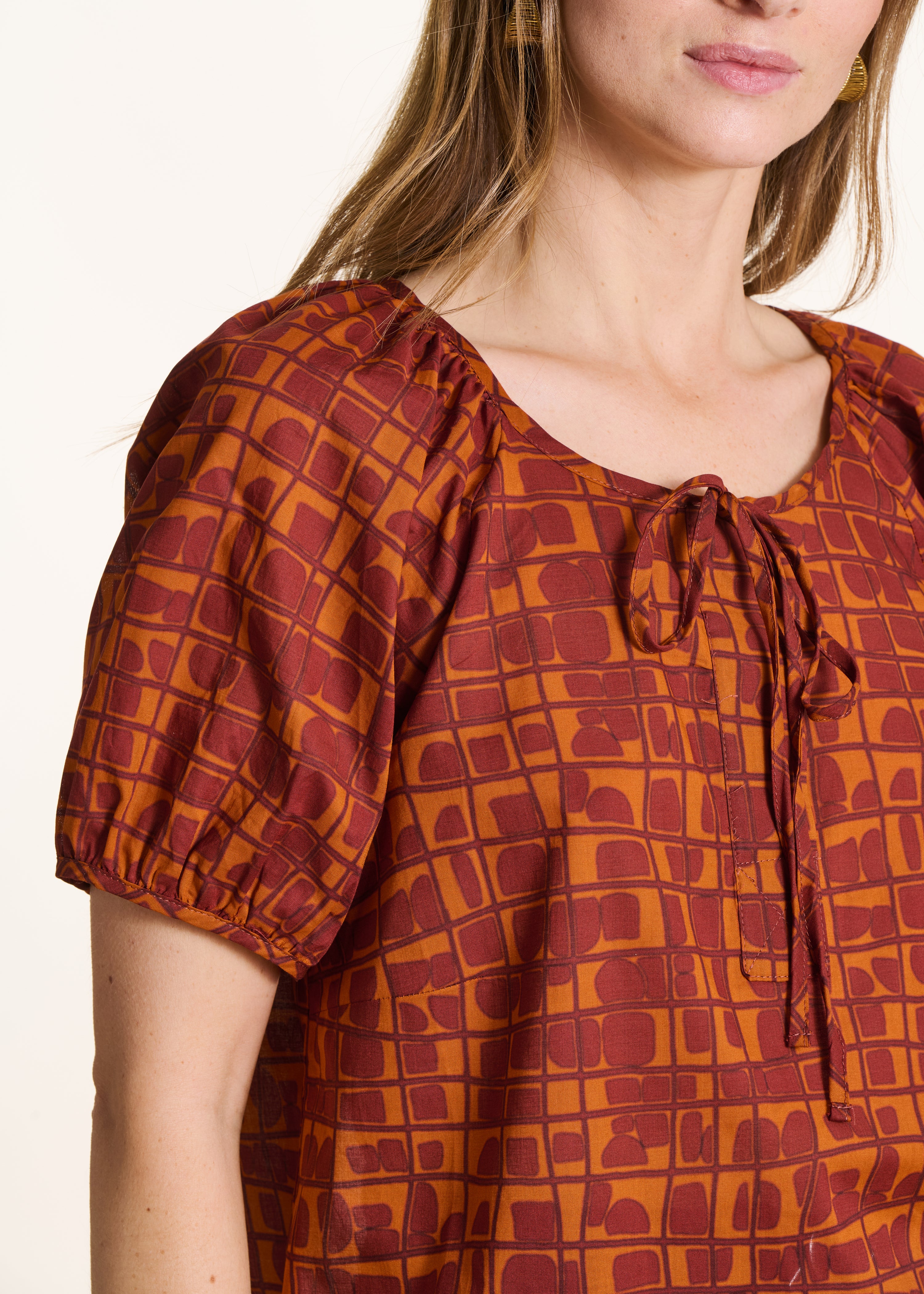 la-f-e-marabout-e-farouka-top-braun-orange-print image 5