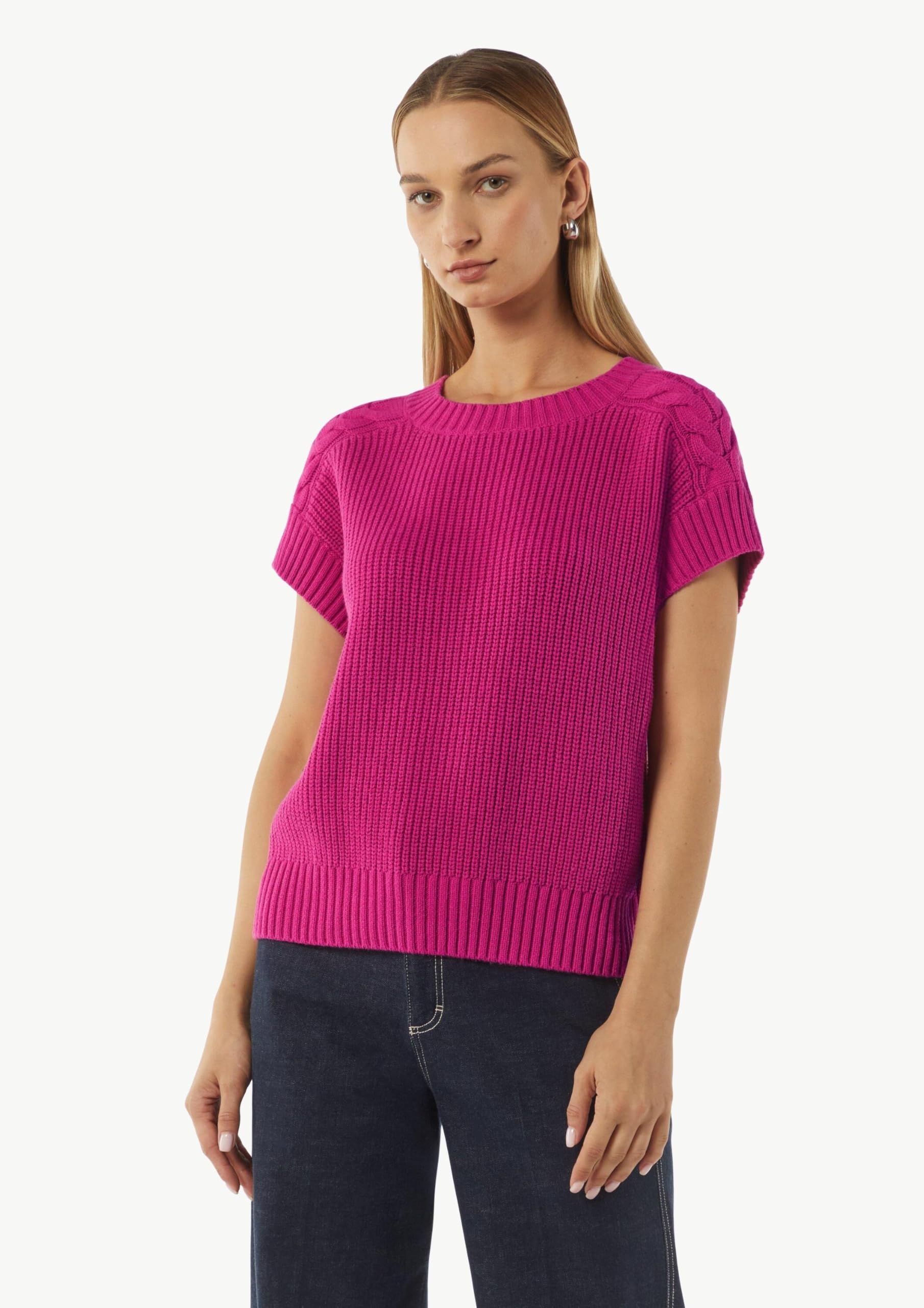 comma-strickpullunder-slipover-gr-l-beige-mit-zopfmuster image 5