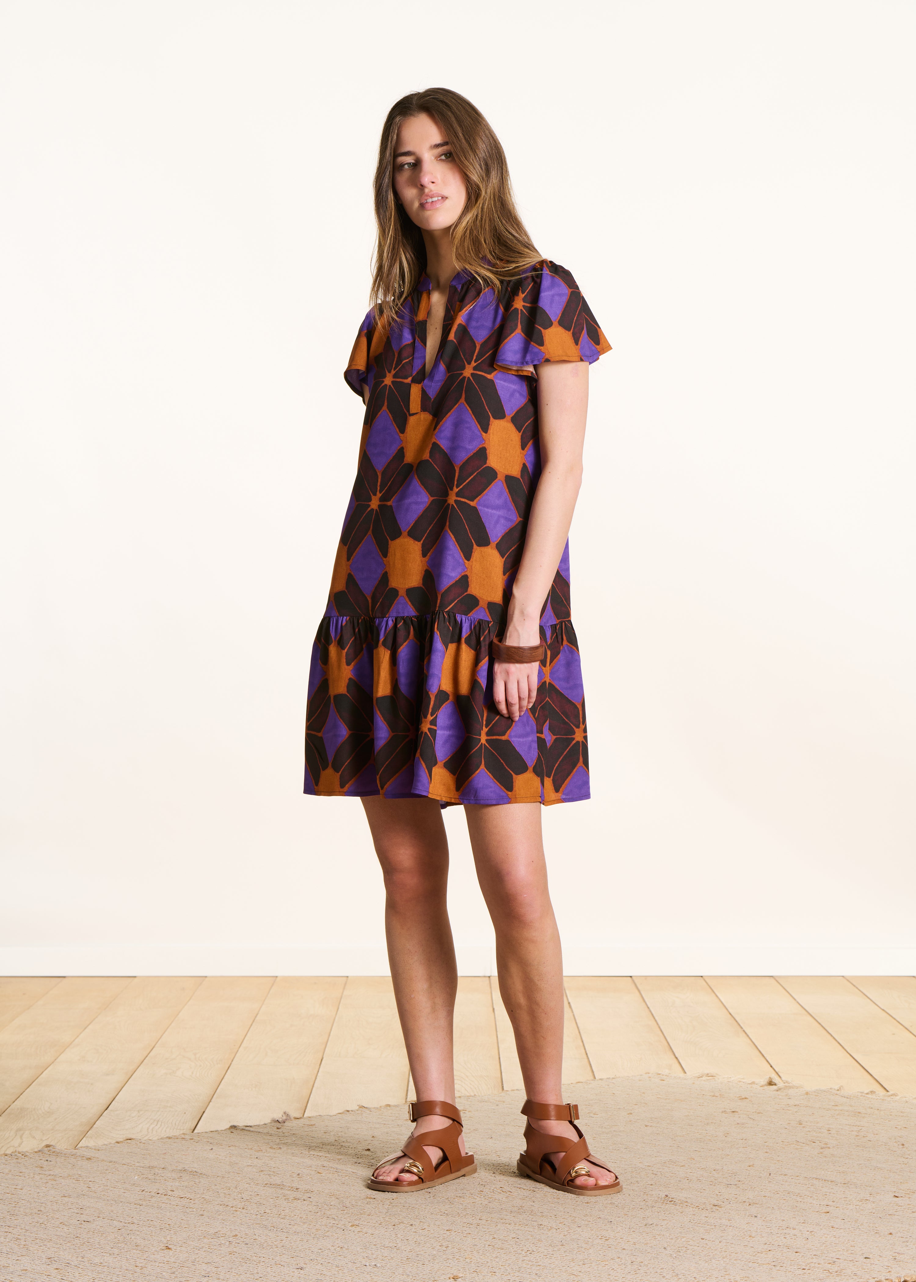 la-f-e-marabout-e-kleid-orange-violett-kurz-gr-34-46 image 2